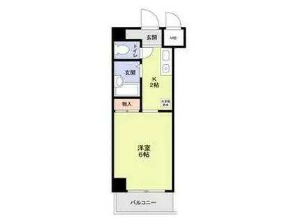 フローレス中原3(1K/1階)の間取り写真