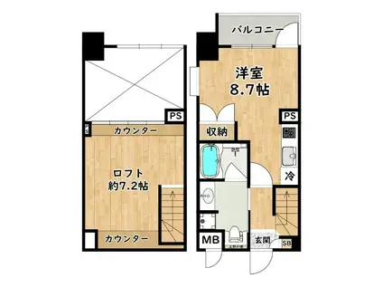 エスリード大阪シティーウエスト(1LDK/8階)の間取り写真