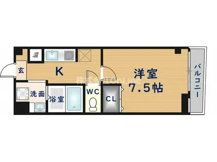 フレンディー(1K/2階)の間取り写真