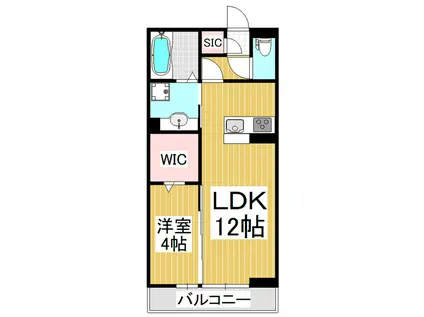 コンフォーティア飯田白山町 A棟(1LDK/2階)の間取り写真