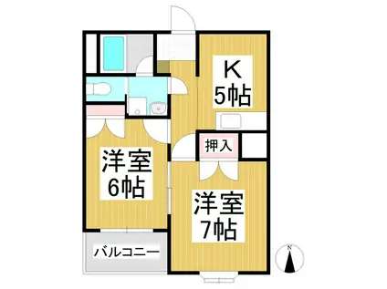 グリーンハイツ青木(2DK/1階)の間取り写真