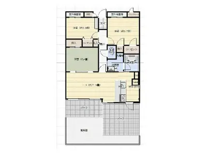 センチュリー加古川粟津(3LDK/1階)の間取り写真