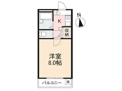 オリンピア塩上(1K/4階)の間取り写真