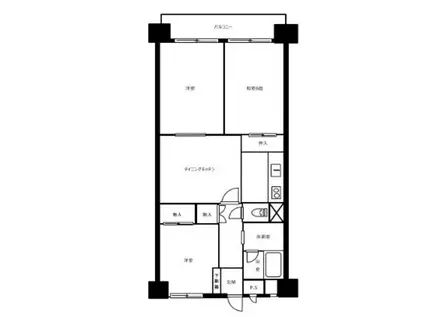 石神井公園スカイハイツ(3DK/4階)の間取り写真