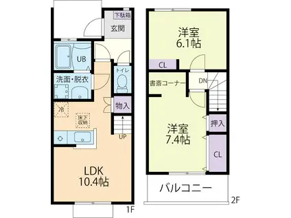 LUCE(2LDK/1階)の間取り写真