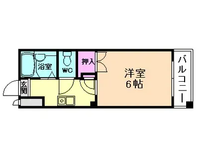 阪神本線 姫島駅 徒歩2分 5階建 築34年(1K/4階)の間取り写真