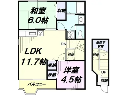 メゾンあざみB(2LDK/2階)の間取り写真