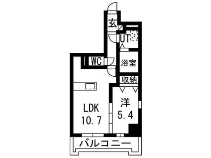 IRIC(1LDK/5階)の間取り写真
