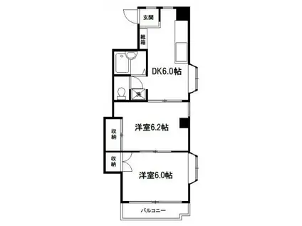 ドミールイトウ(2DK/1階)の間取り写真