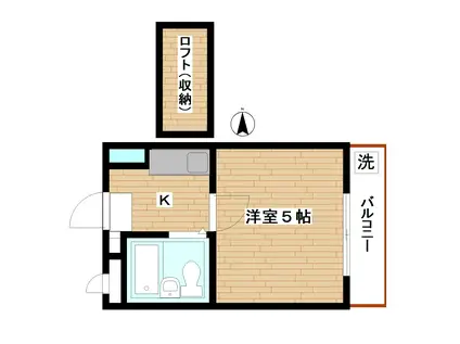 シャトー小林(1K/2階)の間取り写真