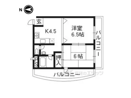 レジデンス・オザック(2DK/2階)の間取り写真