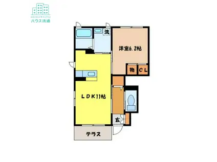 シャーメゾンYTY B棟(1LDK/1階)の間取り写真