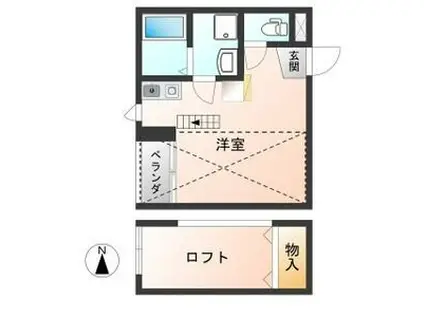 プラムハイツ(ワンルーム/3階)の間取り写真