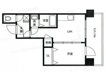 フウキレジデンス(1LDK/4階)の間取り写真