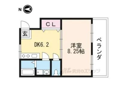 レジデンスミナミ(1LDK/3階)の間取り写真