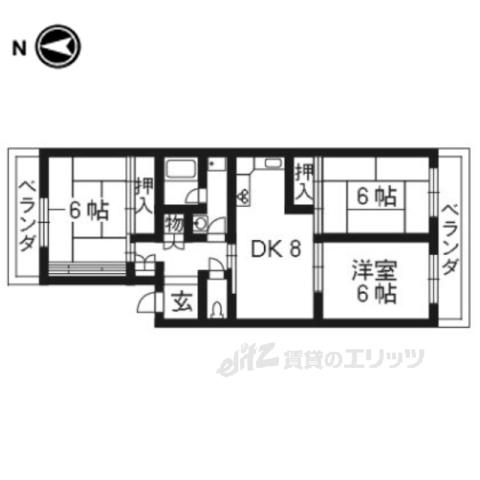 カルムハイツ平井(3DK/3階)の間取り写真