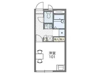 レオパレスアンシャンテひろ(1K/1階)の間取り写真