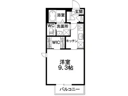 シャーメゾンプラントB(1K/2階)の間取り写真