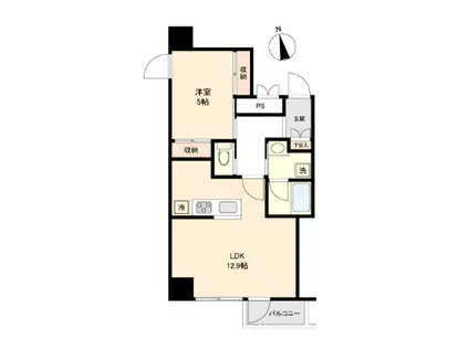 メゾンドゥニコラ大井(1LDK/8階)の間取り写真