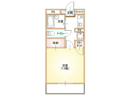 グレースヒル(1K/2階)の間取り写真