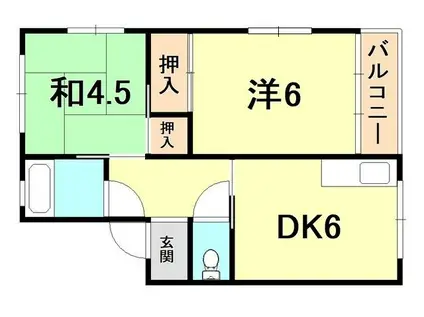 川崎マンション(2DK/3階)の間取り写真