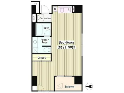 ラ・レース西麻布(ワンルーム/9階)の間取り写真