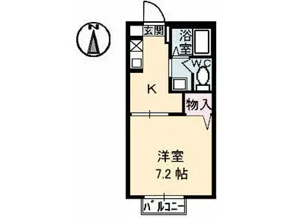 フレグランス米谷(1K/1階)の間取り写真