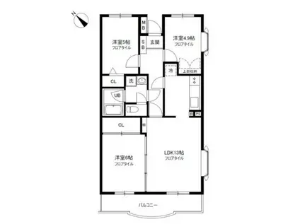 エスポワール新座(3LDK/5階)の間取り写真