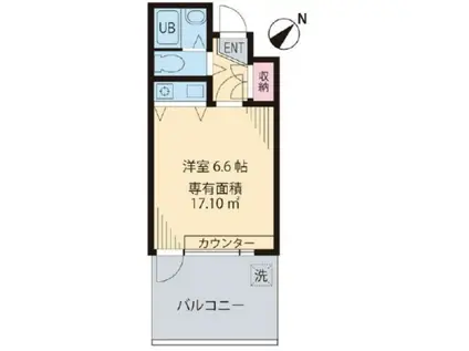 アティクス吉祥寺(ワンルーム/1階)の間取り写真