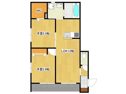 エムアール641(2LDK/1階)の間取り写真