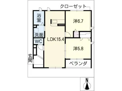 ブルーアジュールS(2LDK/3階)の間取り写真