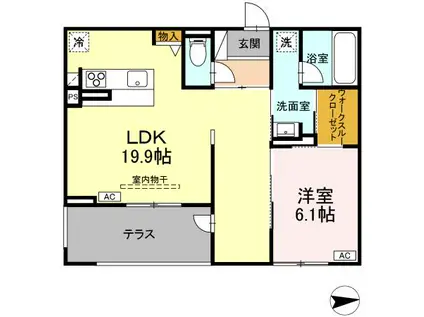 グランフィオーレ(1LDK/3階)の間取り写真