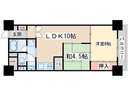 プラザ新大阪(2LDK/5階)の間取り写真