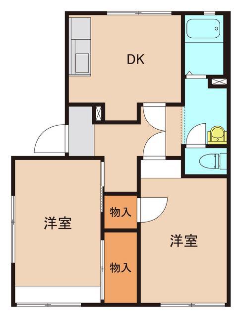 ソネット守谷(2DK/2階)の間取り写真