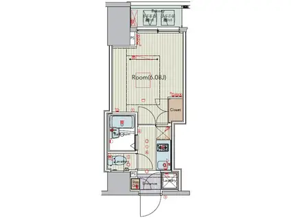 ビバリーホームズ横浜南太田(1K/9階)の間取り写真