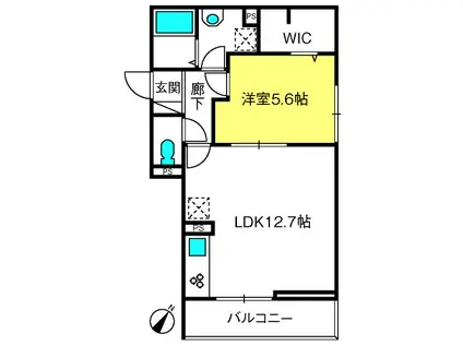 ディアコート十番館(1LDK/3階)の間取り写真