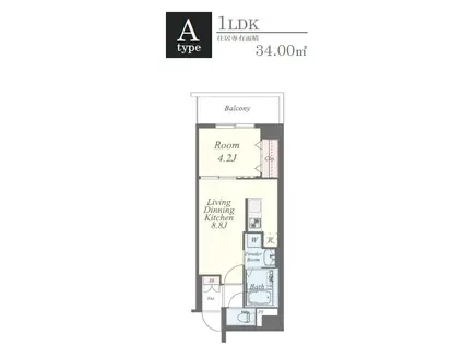 ソールオリエンス博多(1LDK/4階)の間取り写真