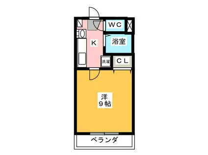 メゾン・ド・ヴァンテーヌ(1K/2階)の間取り写真