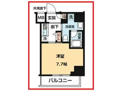 アルコバレーノ堀切菖蒲園(1K/2階)の間取り写真