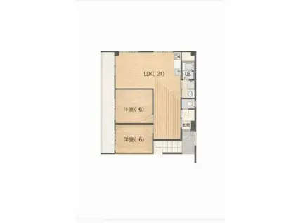 高松市 屋島西町 (2LDK/3階)の間取り写真