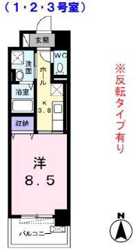 ウィンコム(1K/6階)の間取り写真