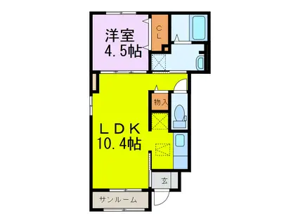 プレサンス東淀川駅前プローシェ(1DK/8階)の間取り写真