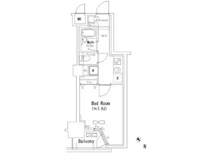 パークアクシス千葉(1K/9階)の間取り写真
