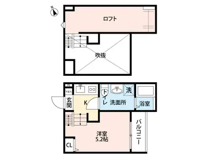 アクティフ宇部II(2DK/1階)の間取り写真