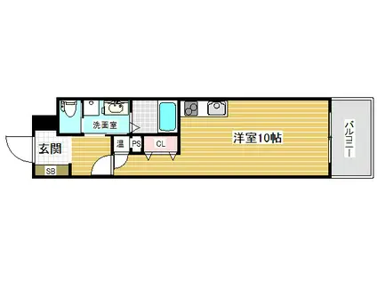 エスフォート神戸神楽町(ワンルーム/6階)の間取り写真