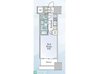 ルフォンブランシェ品川南大井(1K/13階)の間取り写真