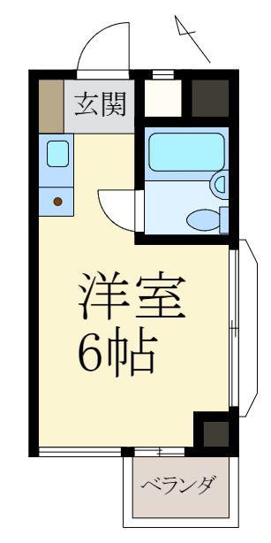 クレール大門川(ワンルーム/4階)の間取り写真