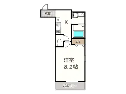 フジパレス今川駅東II番館(1K/2階)の間取り写真