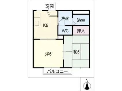 クレール(2K/1階)の間取り写真