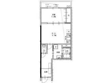 プレミアムコート津田元町(1LDK/2階)の間取り写真